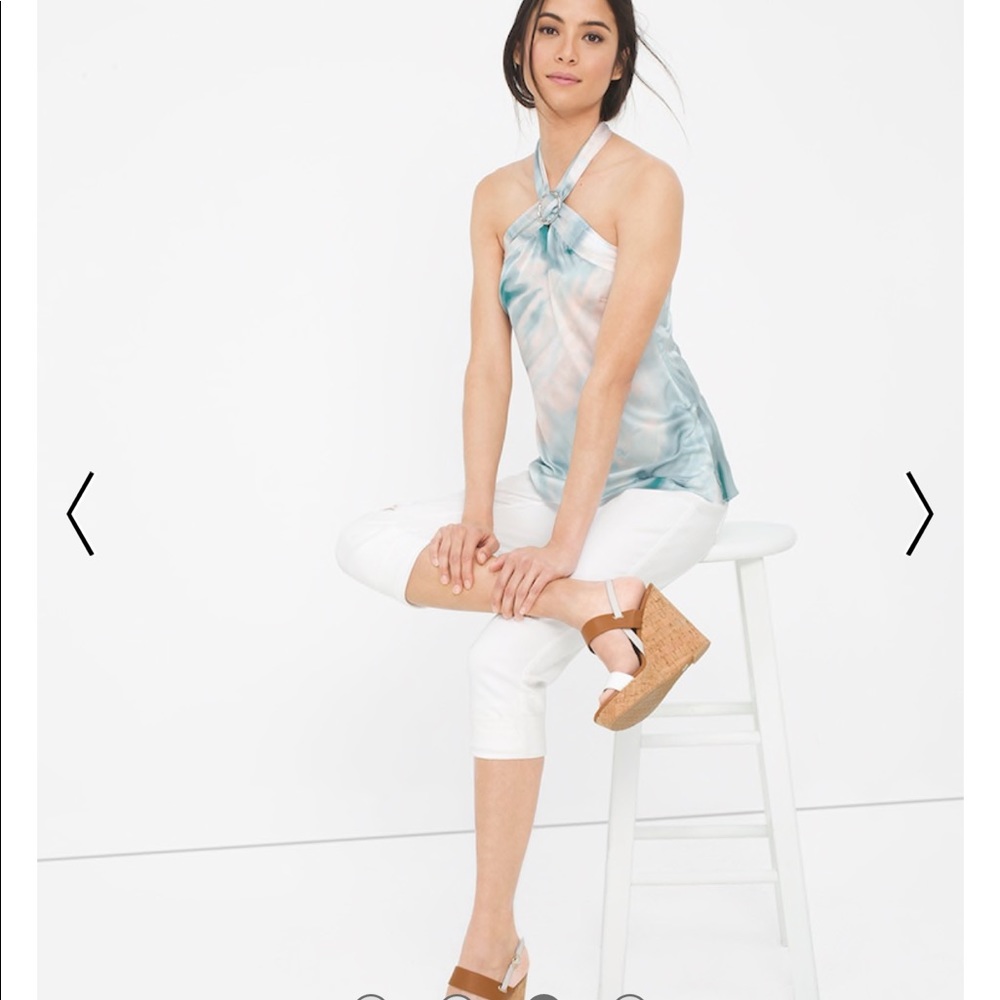 White House Black Market Abalone scarf halter top